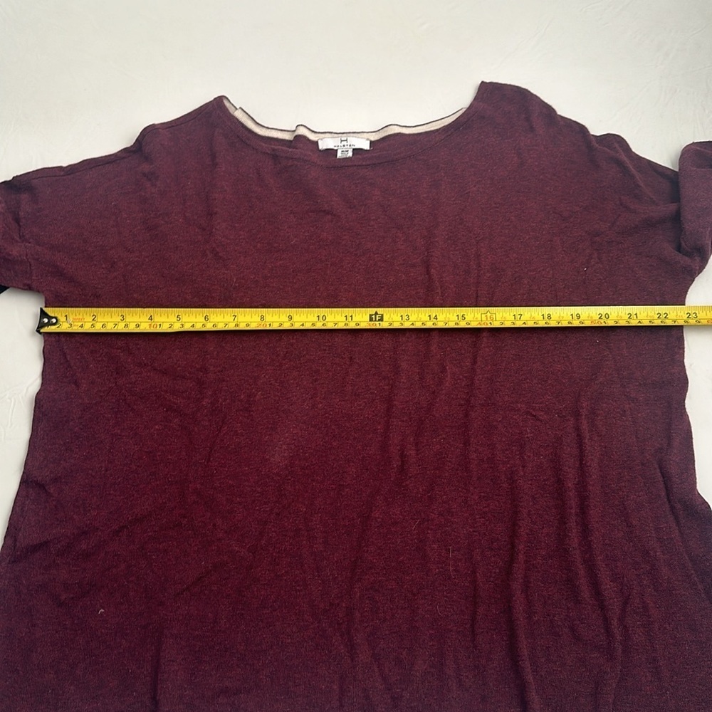 H by Halston Merlot wine color boatneck lightweight sweater - Picture 6 of 8